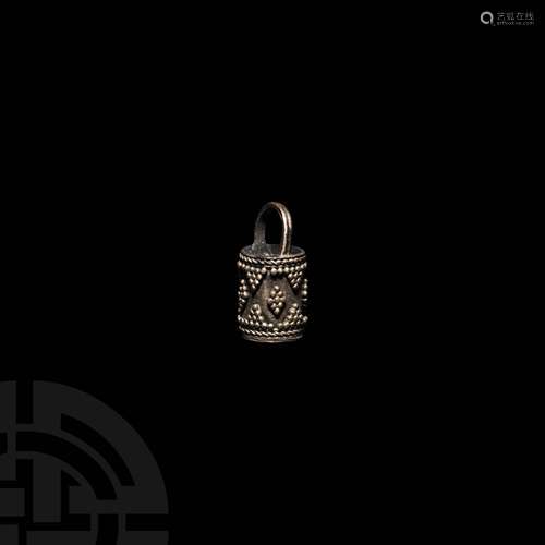 Pre-Viking Silver Filigree Aroma Bucket Pendant