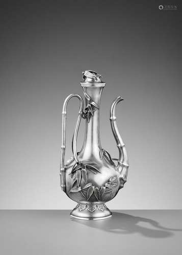 SANSHO: A FINE SILVER ‘BAMBOO’ EWER