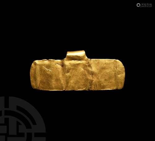 Viking Age Gold Bar-Shaped Pendant