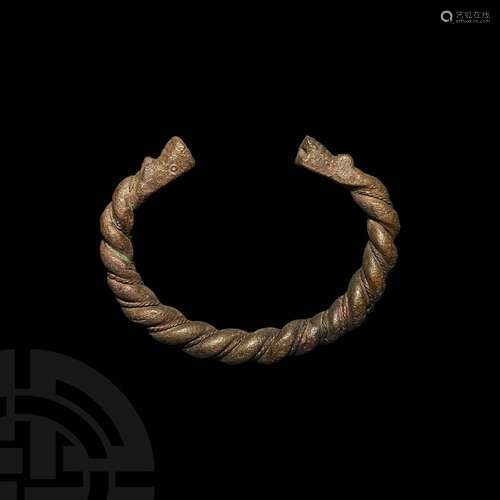 Viking Age Bracelet with Dragon Heads