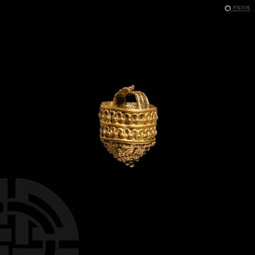 Pre-Viking Gold Bucket Pendant