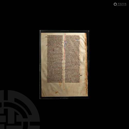 Medieval English Bible Manuscript Page