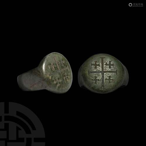 Medieval Ring with Jerusalem Cross