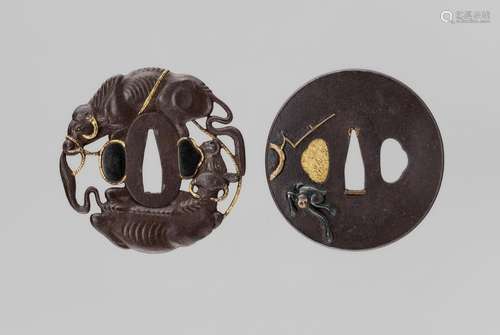 A GROUP OF TWO IRON TSUBA