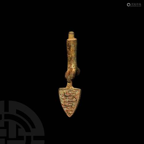 Medieval Gilt Royal Heraldic Horse Harness Pendant on Suspen...