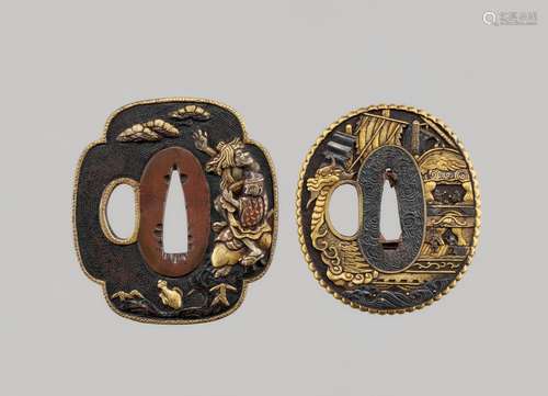 A SHAKUDO AND AN IRON TSUBA