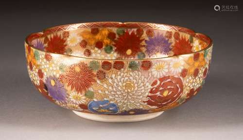 A SATSUMA bowl WITH FLOWER PATTERNS