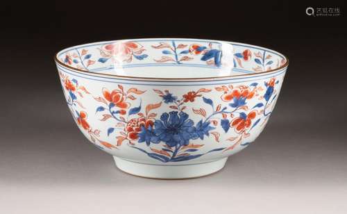 A LARGE IMARI BLUE-AND-WHITE BOWL