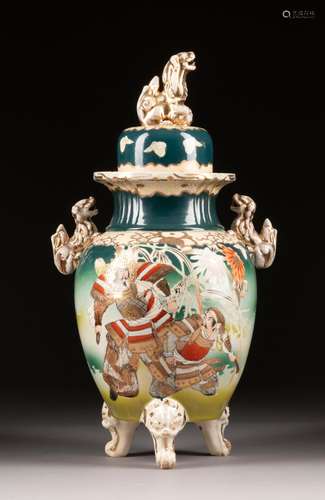 A KUTANI THREE-LEGGED VASE