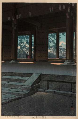 KAWASE HASUI: A COLOR WOODBLOCK PRINT OF THE CHION’IN TEMPLE...