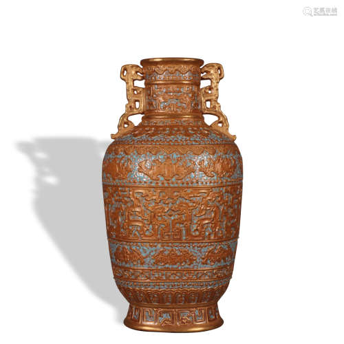 A Gu Tong cai 'dragon' vase