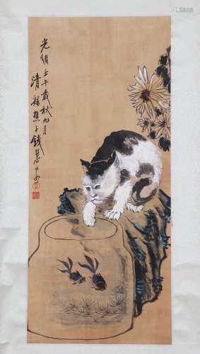 A Qian huian's cat painting