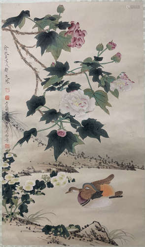 A Yu zhizhen and Yu feian's flowers and birds painting
