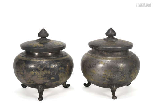 A pair of silver censer
