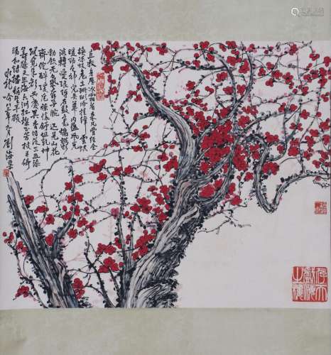 A Liu haisu's flowers painting