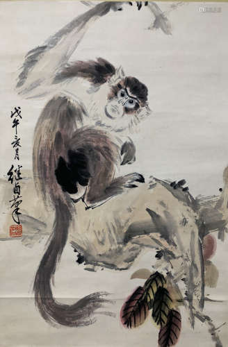 A Liu jiyou's monkey painting