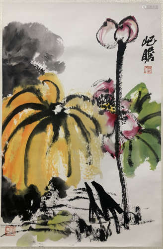 A Zhu jizhan's lotus painting