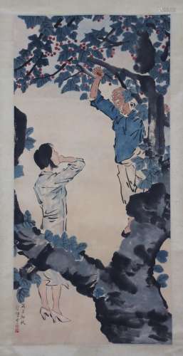 A Xu beihong's figure painting