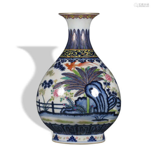 A Dou cai pear-shaped vase