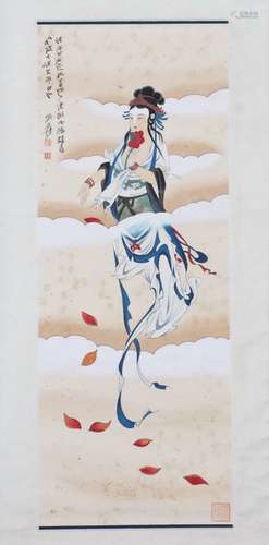 A Zhang daqian's figure painting