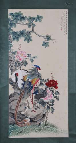 A Chen xiaocui's flowers and birds painting