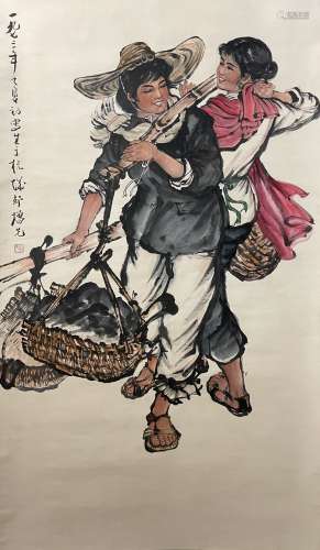 A Fang zengxian's figure painting