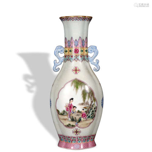 A famille-rose 'figure' vase