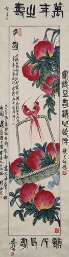 A Qi baishi's peach painting