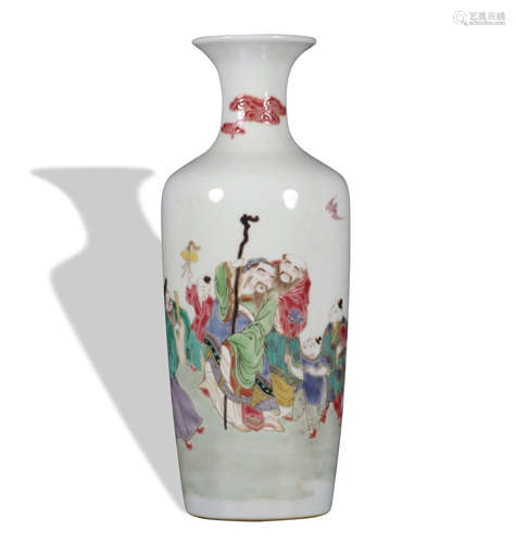 A famille-rose 'figure' vase