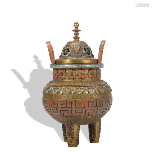 A bronze censer