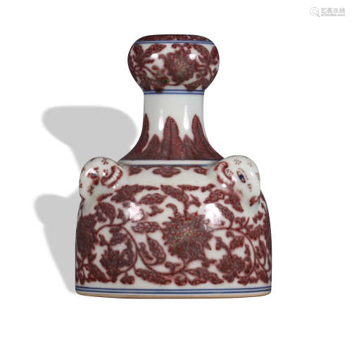 A copper-red-glazed 'lotus' vase