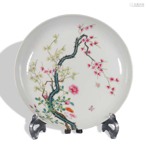 A famille-rose 'floral and birds' dish