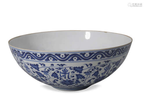 A blue and white bowl