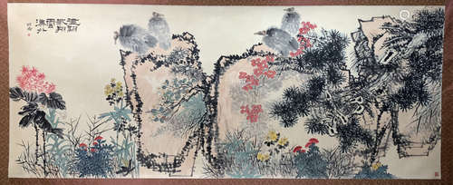 A Pan tianshou's flowers painting(without frame)