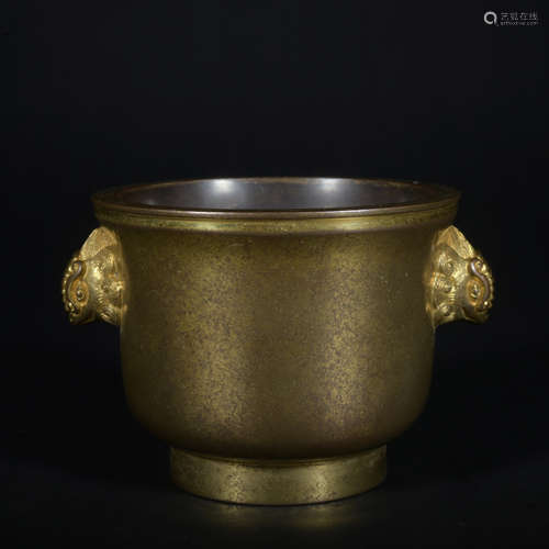 A bronze censer