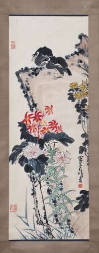 A Pan tianshou's flowers and birds painting