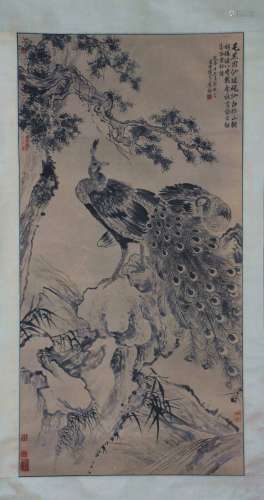 A Li shan's peacock painting