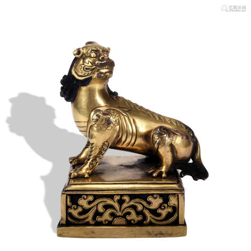 A gilt-bronze 'beast' seal