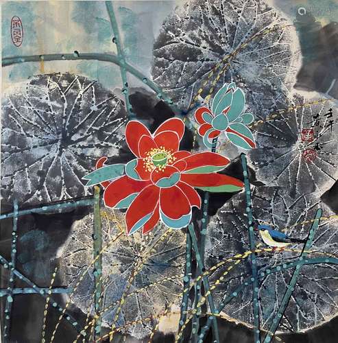 A Huang yongyu's floral painting