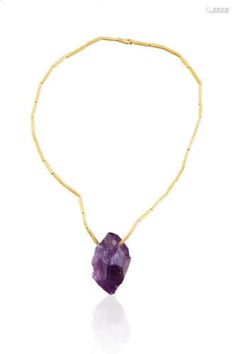 DEVERA 22KT AMETHYST PENDANT NECKLACE