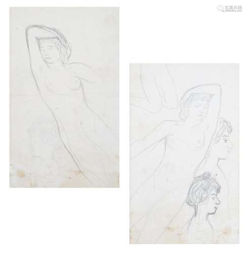 DOUBLE-SIDED NUDE BY PIERRE BONNARD (FRENCH 1867-1947)