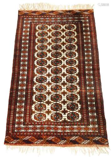 VINTAGE 5' X 3' HAND-KNOTTED BOKHARA KILIM RUG