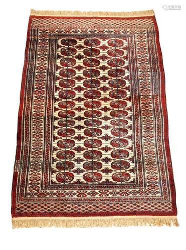 VINTAGE 6' X 4' HAND-KNOTTED BOKHARA KILIM RUG