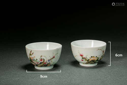 A PAIR OF CHINESE FAMILLE ROSE PORCELAIN BOWLS , YONGZHENG P...