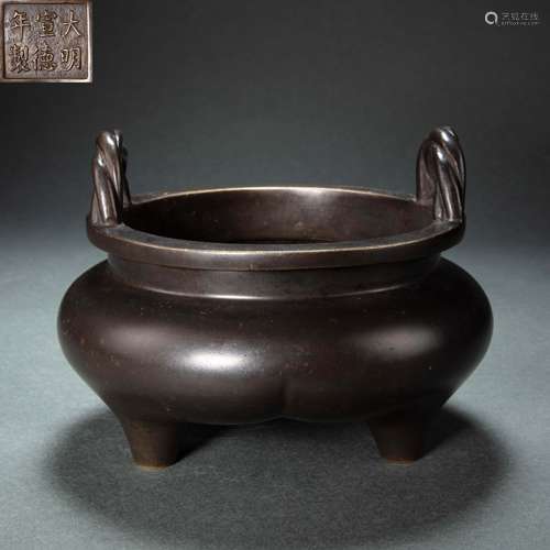 CHINESE BRONZE CENSER, XUANDE PERIOD, MING DYNASTY