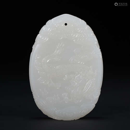 CHINESE HETIAN WHITE JADE BRAND, QING DYNASTY