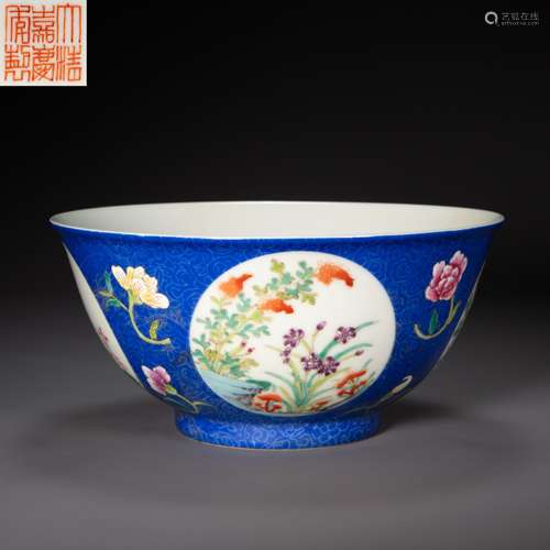 CHINESE FAMILLE ROSE PORCELAIN BOWL, JIAQING PERIOD, QING DY...