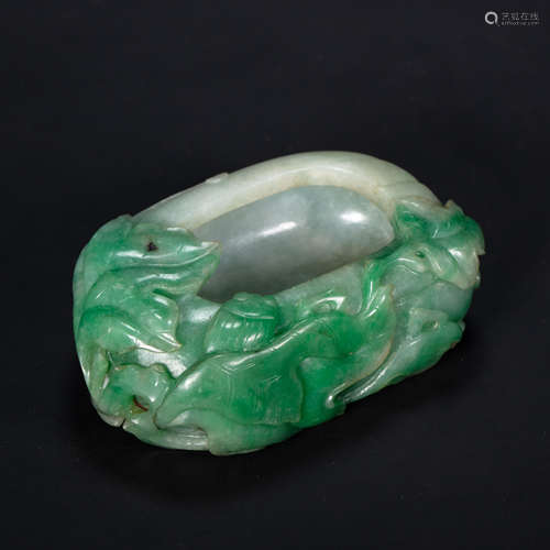 CHINESE JADE BRUSH WASHING, QING DYNASTY