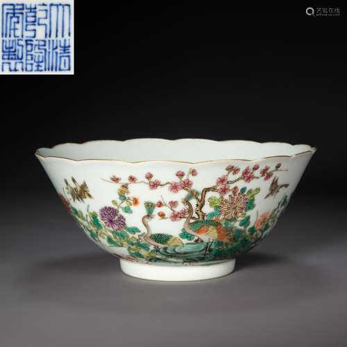 CHINESE FAMILLE ROSE PORCELAIN BOWL, QIANLONG PERIOD, QING D...