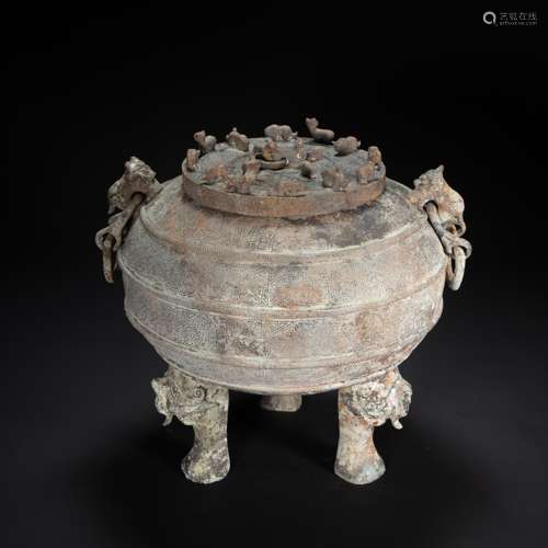 CHINESE BRONZE TRIPOD, SPRING AND AUTUMN PERIOD AND WARRING ...